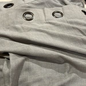 (2) Curtain Drapery Panels 54” x 96” Light Filtering Grey Gauze Type Fabric.